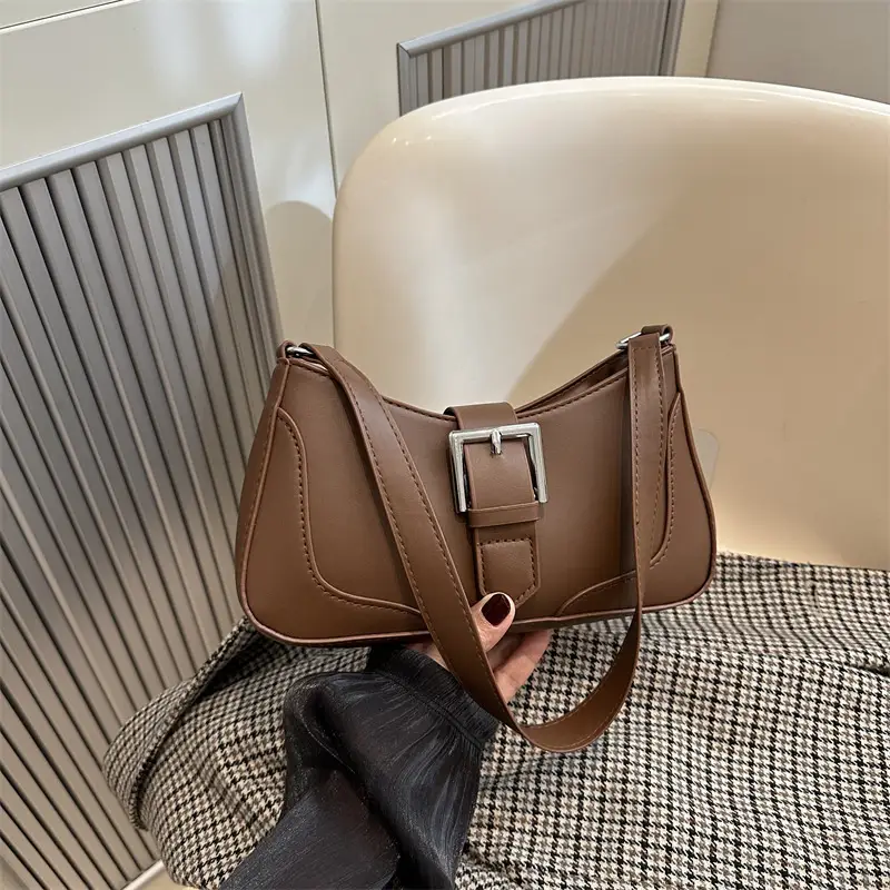 Women's Vintage Shoulder Bag Beige Square Design - Image 4