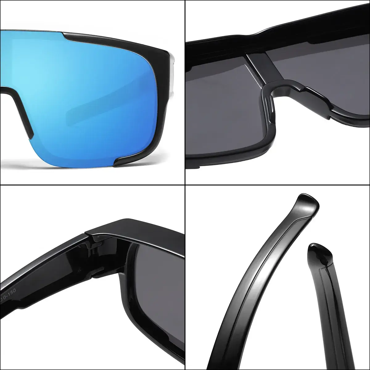 Men Cycling Sunglasses Blue Lensed Full Frame - Image 13