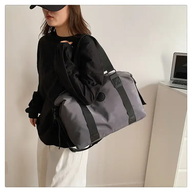 New Large Capacity Yoga Bag Fashionable Short-distance Travel Fitness Bag Lightweight Simple Solid Color Shoulder Handbag — feature 26