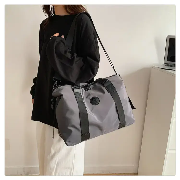 New Large Capacity Yoga Bag Fashionable Short-distance Travel Fitness Bag Lightweight Simple Solid Color Shoulder Handbag — feature 29