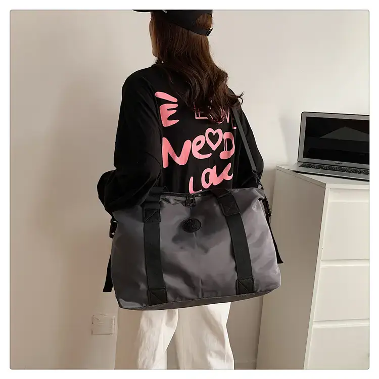 New Large Capacity Yoga Bag Fashionable Short-distance Travel Fitness Bag Lightweight Simple Solid Color Shoulder Handbag — feature 34