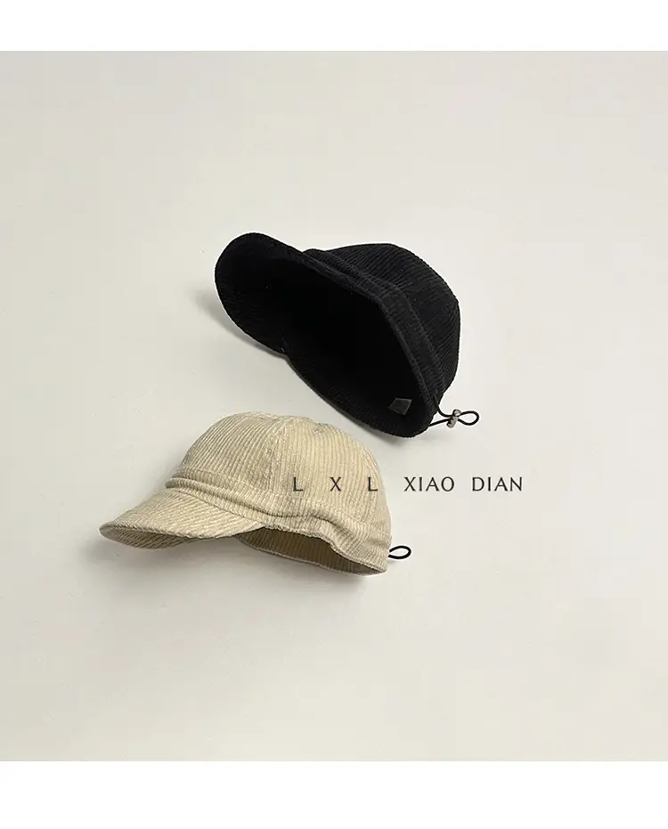 Corduroy Baby Hat Boys Autumn Winter New Solid Color Western Style Soft Brim Cap All-match Children's Baseball Cap Trendy — feature 10