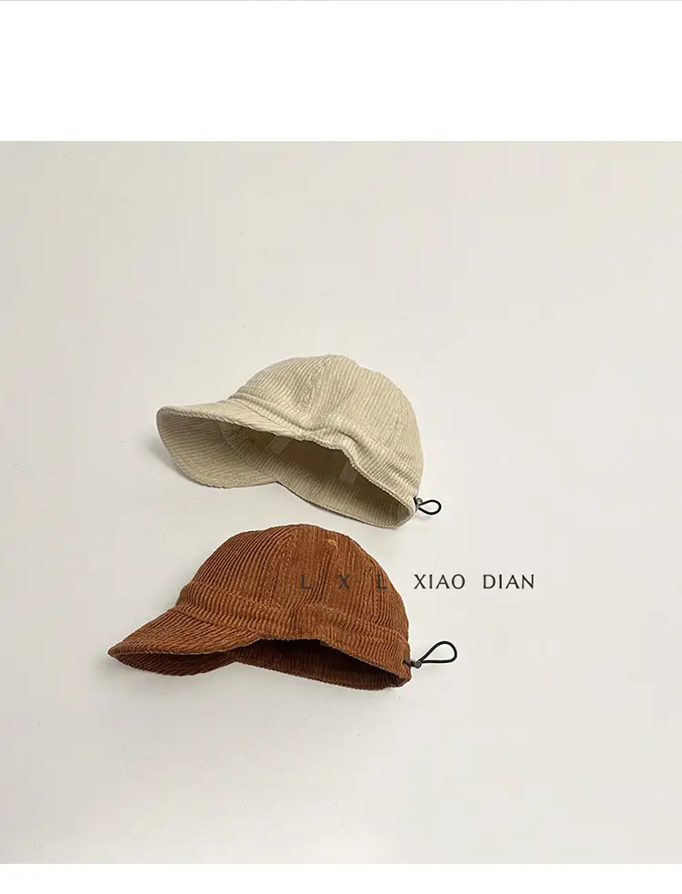 Corduroy Baby Hat Boys Autumn Winter New Solid Color Western Style Soft Brim Cap All-match Children's Baseball Cap Trendy — feature 12