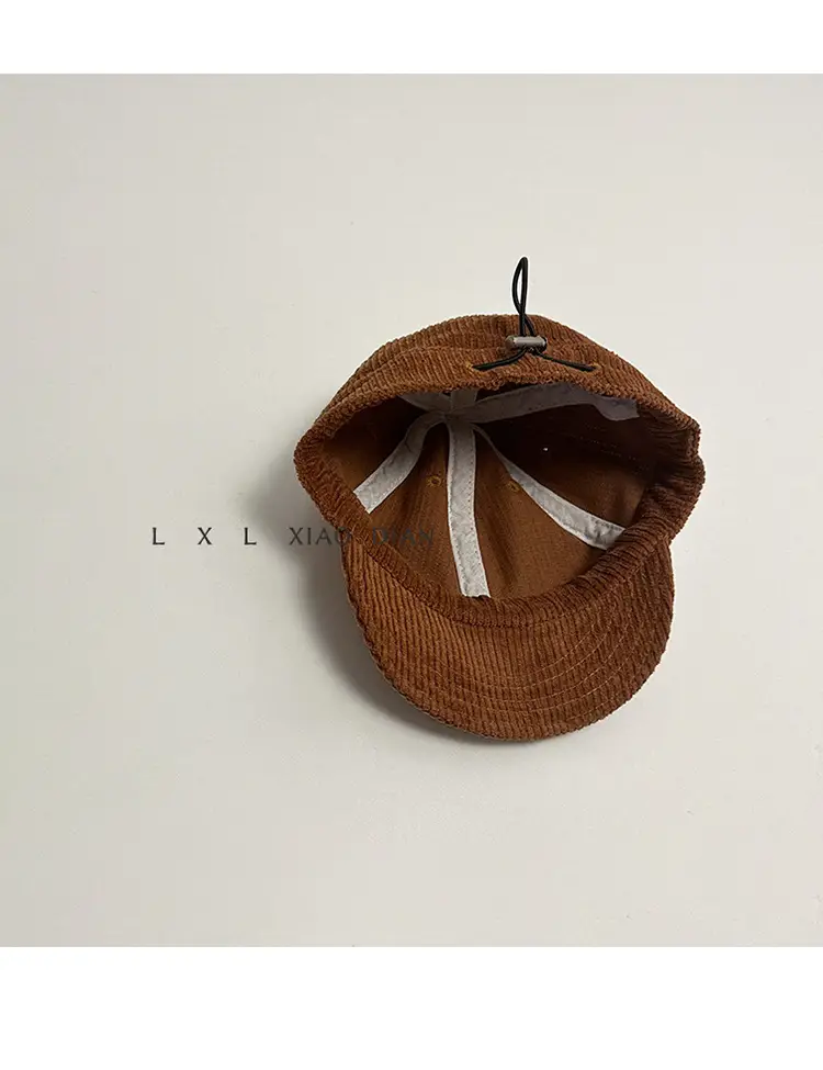 Corduroy Baby Hat Boys Autumn Winter New Solid Color Western Style Soft Brim Cap All-match Children's Baseball Cap Trendy — feature 5