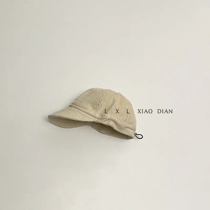 Corduroy Baby Hat Boys Autumn Winter New Solid Color Western Style Soft Brim Cap All-match Children's Baseball Cap Trendy - Image 2