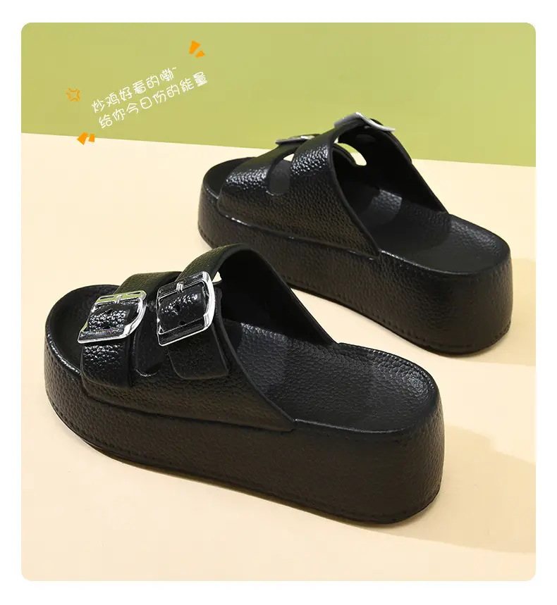 New Slippers Women's Non-slip EVA Height-raising Super Thick Bottom Home Fashion Super Soft Feeling Shit-on-Shit Wear Inside and Outside — feature 12