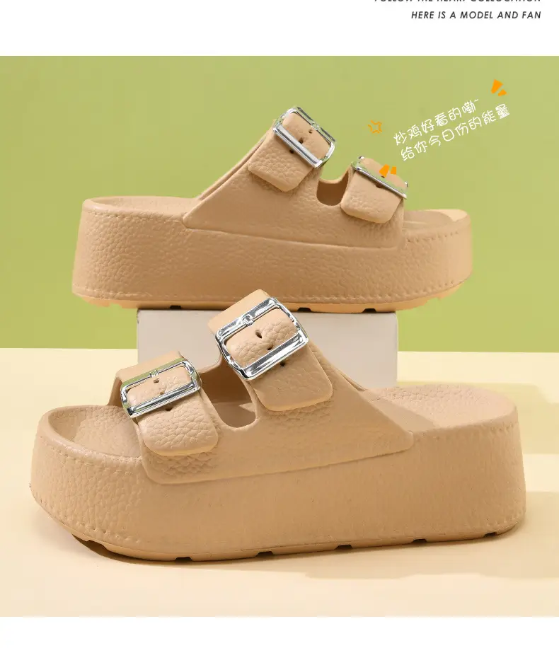 New Slippers Women's Non-slip EVA Height-raising Super Thick Bottom Home Fashion Super Soft Feeling Shit-on-Shit Wear Inside and Outside — feature 17