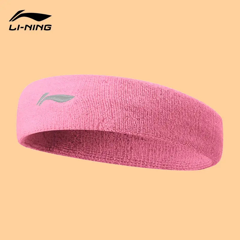 Li Ning Sports Headband Sweat-Absorbent Hairband Men's Badminton Basketball Running Women's Pure Cotton Forehead Protector Sweat-Guided Antiperspirant Headscarf
