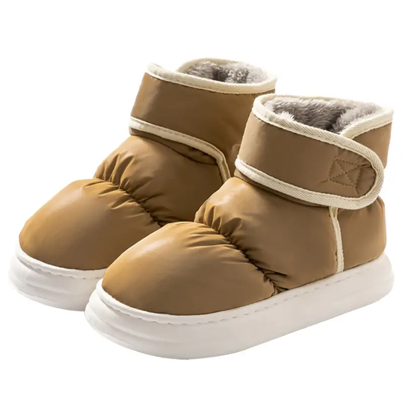 Snow Boots Waterproof Cotton Slippers Women's Winter Wearing Indoor Home Warm Thick Bottom Lovers Bag with Cotton Shoes for Men - Image 7