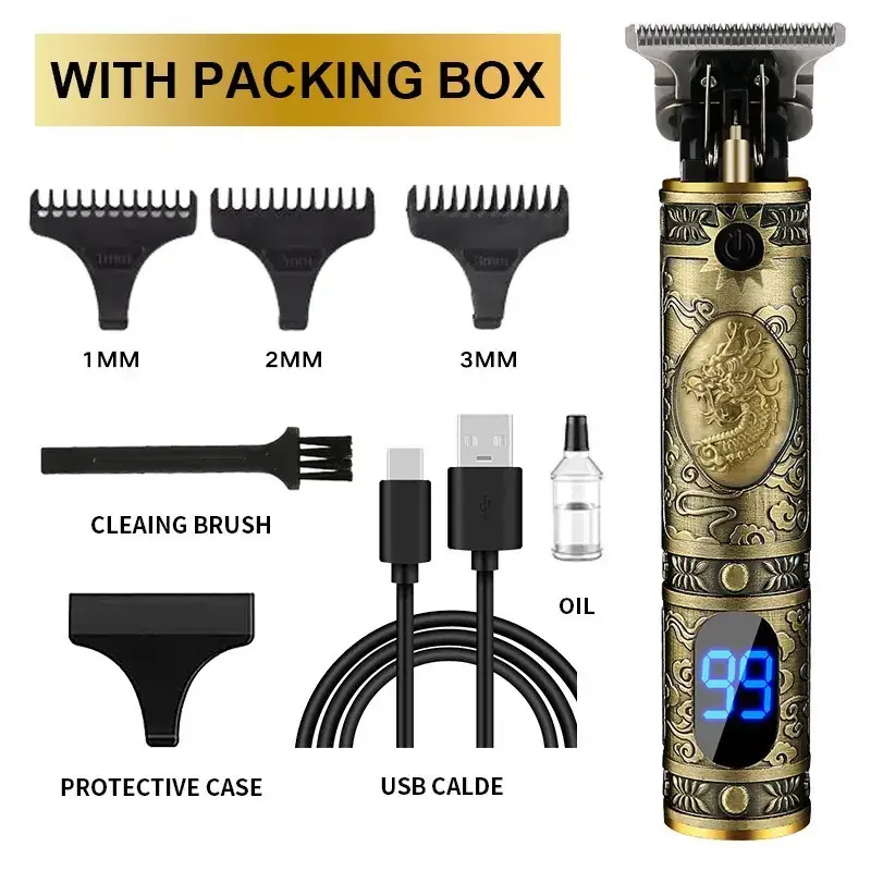 Professional Oil Hair Clipper with 7 Attachments & USB Charge - Image 3