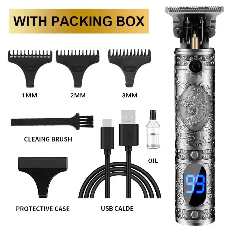 Professional Oil Hair Clipper with 7 Attachments & USB Charge - Image 4