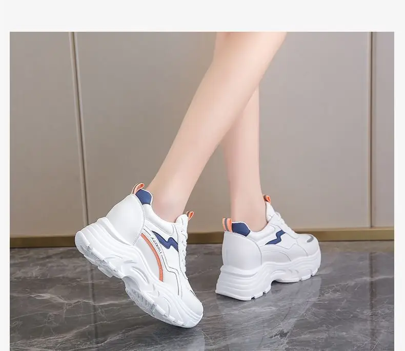 Women White Korean Style Thick Sole Sneakers 2024 — feature 10