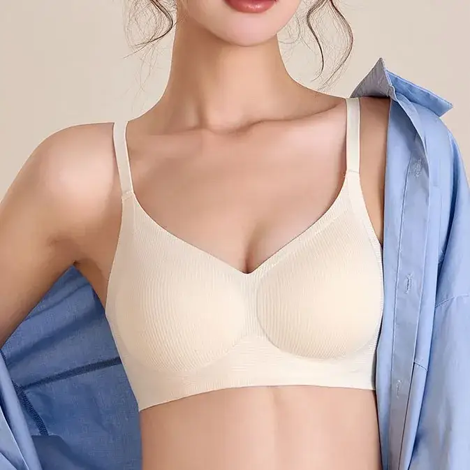 Women's No-Ring Jelly Glue Push-Up Bra Solid Color - Image 8
