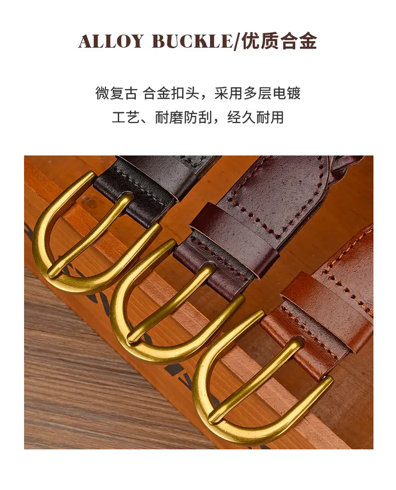 Women's White Braided Leather Belt with Gold Buckle — feature 5