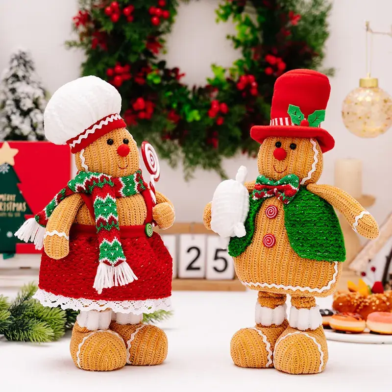 Gingerbread Man Christmas Decor Doll Retractable Holiday Ornament - Image 4