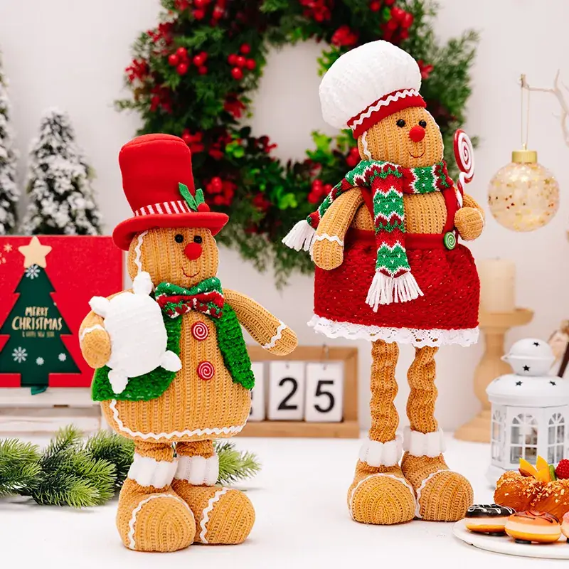 Gingerbread Man Christmas Decor Doll Retractable Holiday Ornament - Image 5