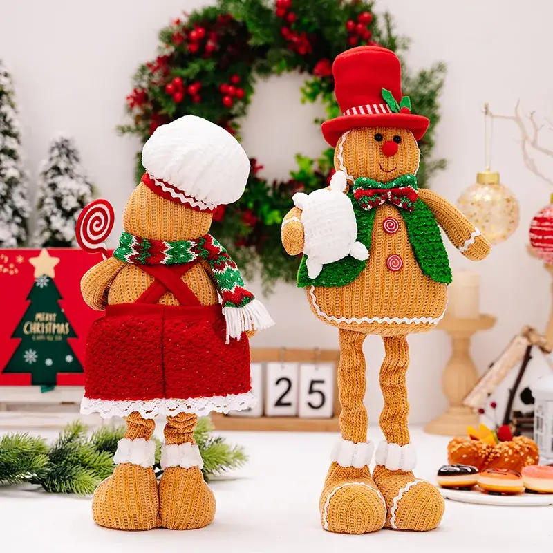 Gingerbread Man Christmas Decor Doll Retractable Holiday Ornament - Image 6
