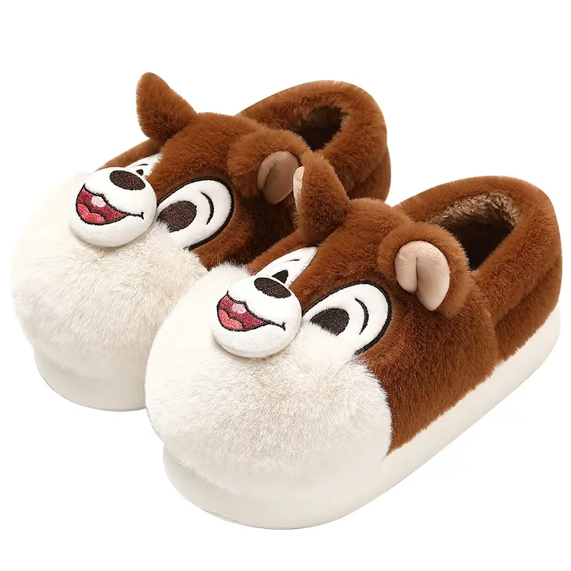 Squirrel cotton shoes women's autumn and winter warm home bag with cotton slippers non-slip plush cartoon soft bottom cotton slippers men's wholesale