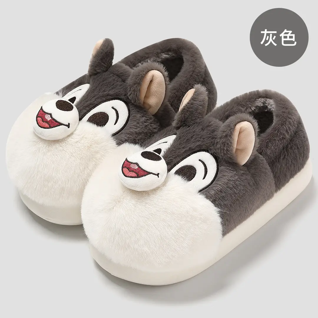 Squirrel cotton shoes women's autumn and winter warm home bag with cotton slippers non-slip plush cartoon soft bottom cotton slippers men's wholesale