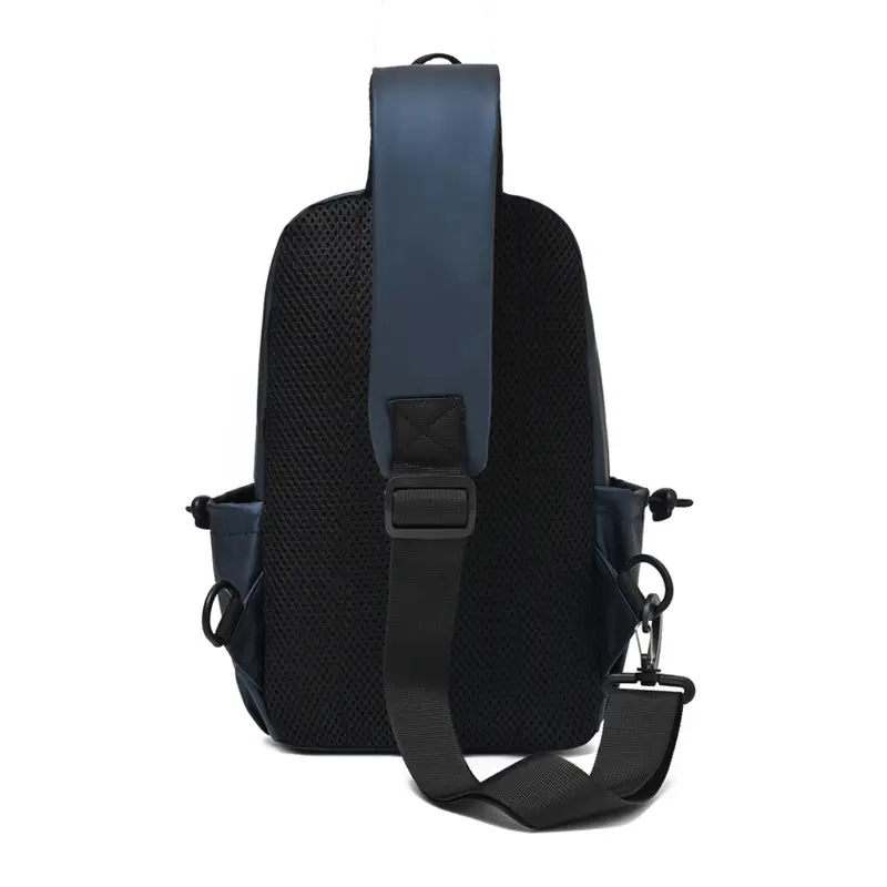 Men's Black Oxford Cloth Crossbody Backpack - Image 7