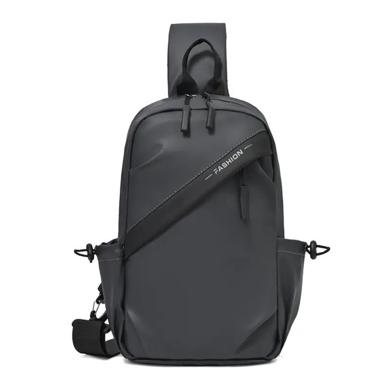 Men's Black Oxford Cloth Crossbody Backpack - Image 2