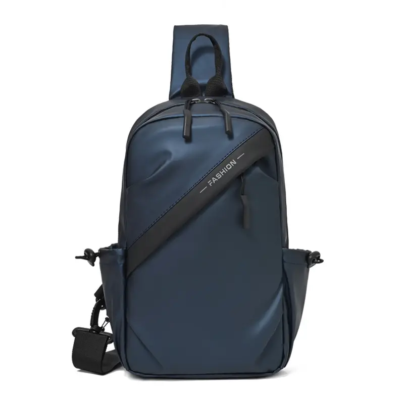 Men's Black Oxford Cloth Crossbody Backpack - Image 3