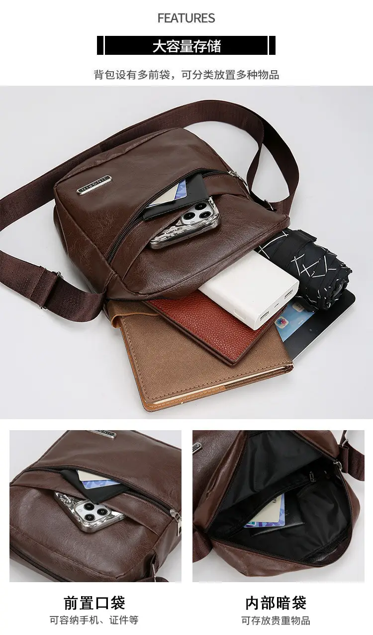 Men's Black Leather Crossbody Bag 2024 — feature 8