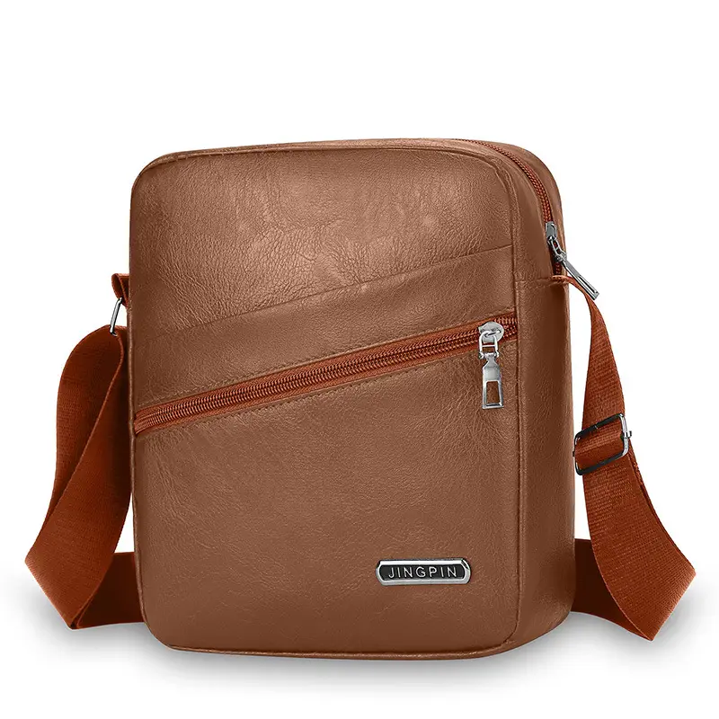 Men's Black Leather Crossbody Bag 2024 - Image 2