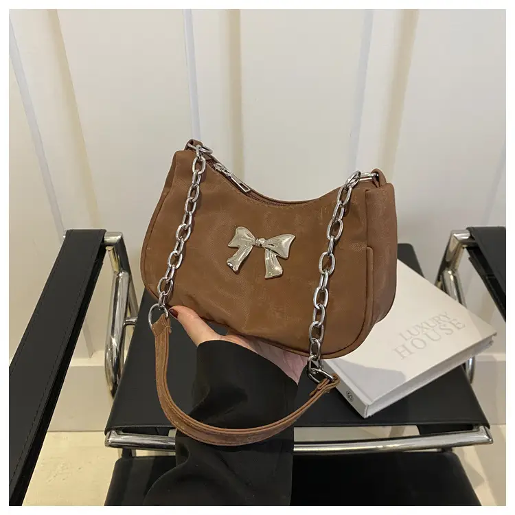 Silver Chain Bow Shoulder Bag for Women — feature 12
