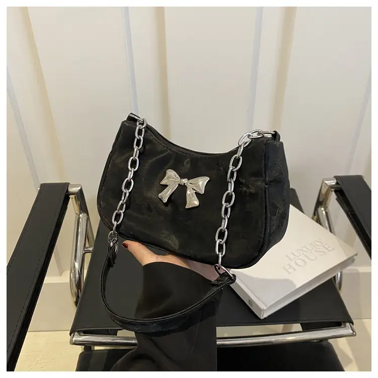 Silver Chain Bow Shoulder Bag for Women — feature 13