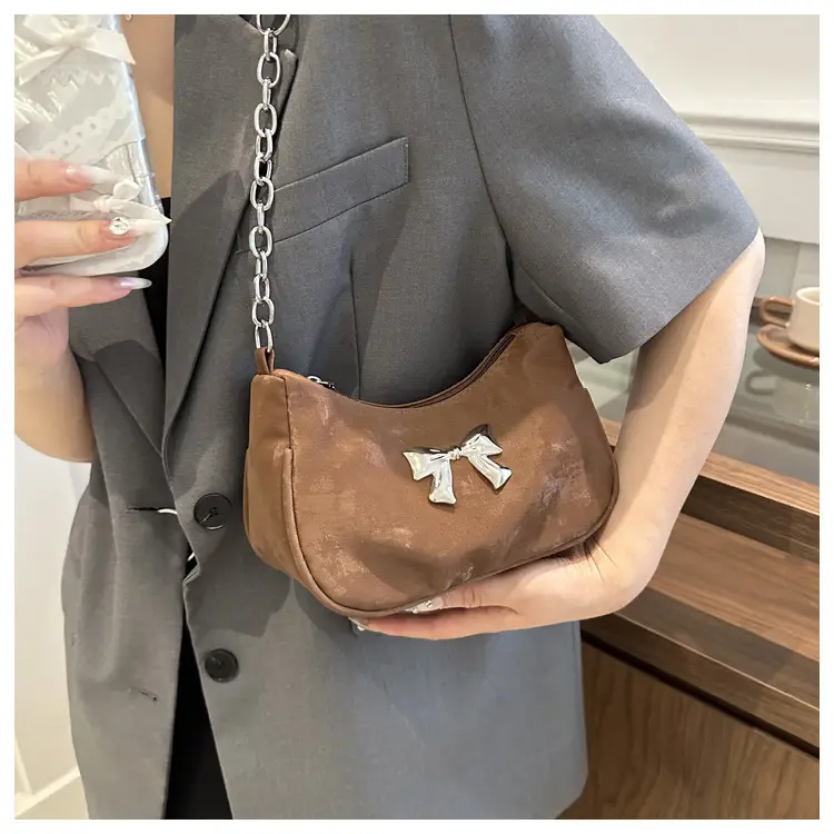 Silver Chain Bow Shoulder Bag for Women — feature 18