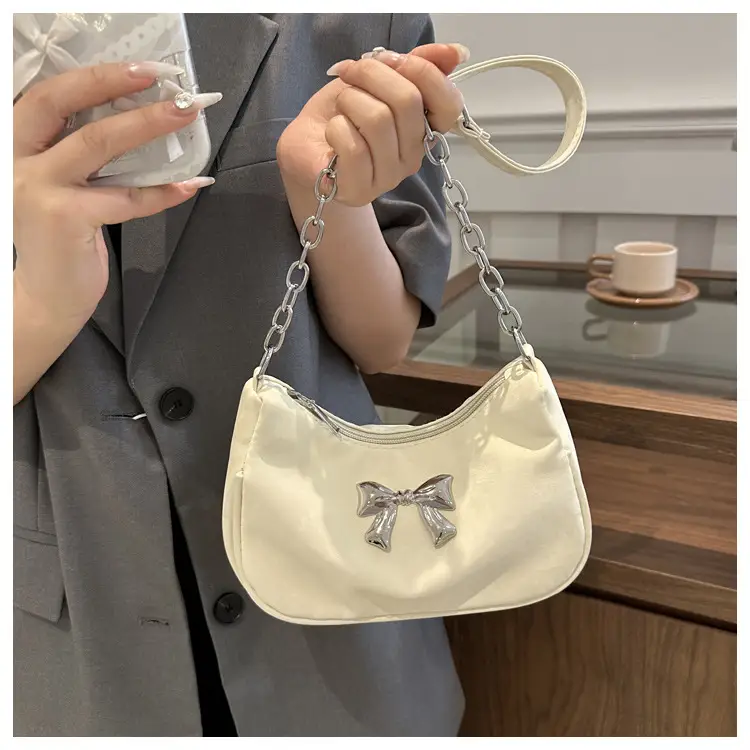 Silver Chain Bow Shoulder Bag for Women — feature 19