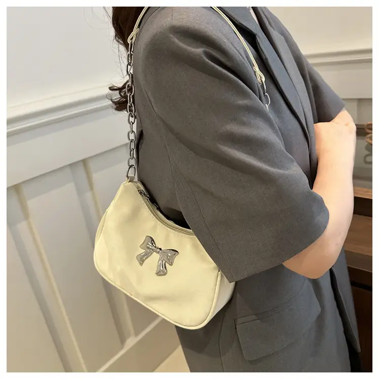 Silver Chain Bow Shoulder Bag for Women — feature 20