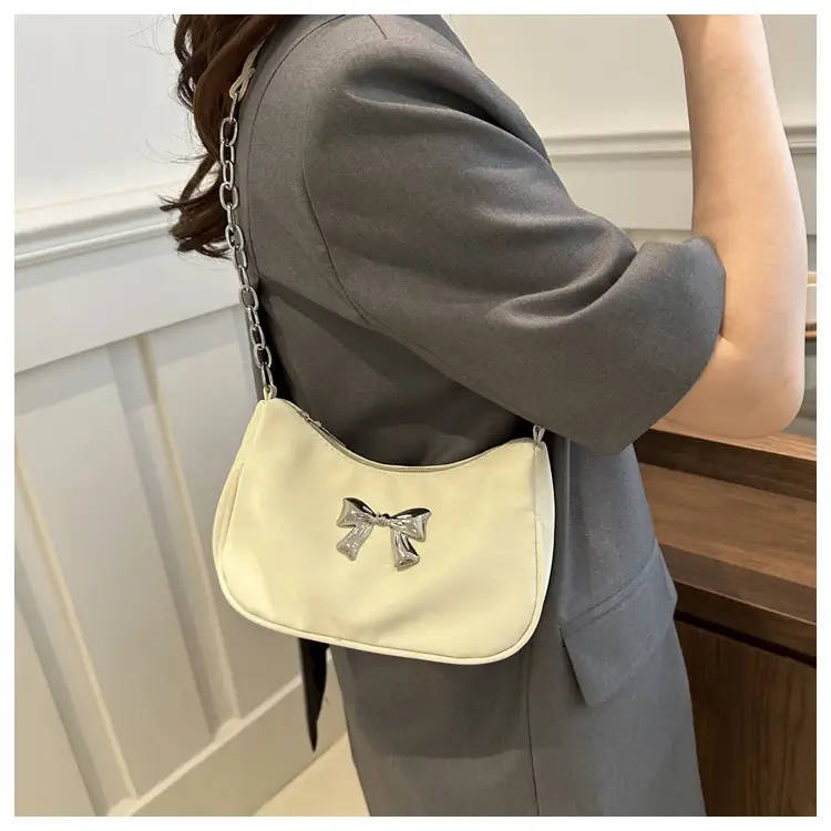 Silver Chain Bow Shoulder Bag for Women — feature 21