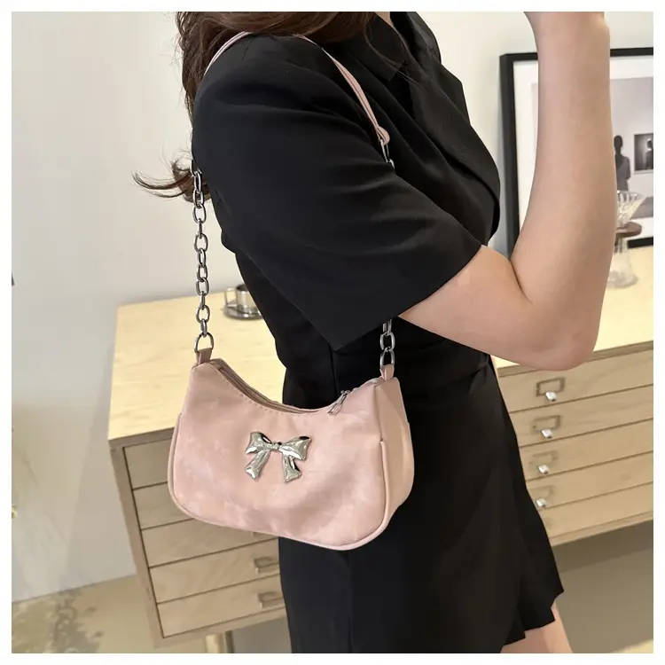 Silver Chain Bow Shoulder Bag for Women — feature 23