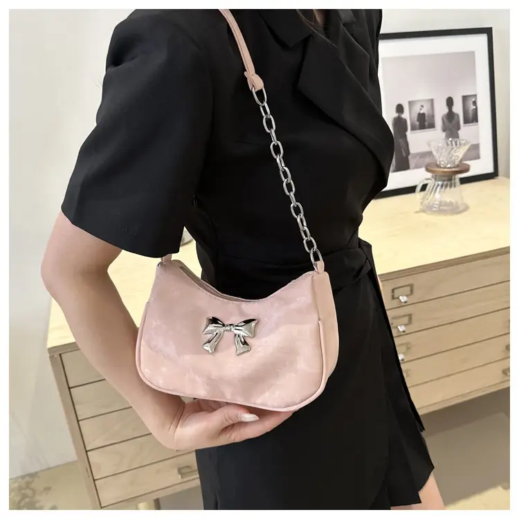 Silver Chain Bow Shoulder Bag for Women — feature 24