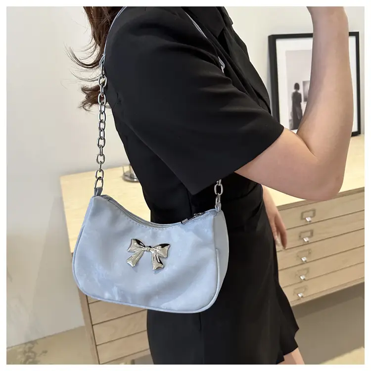 Silver Chain Bow Shoulder Bag for Women — feature 28