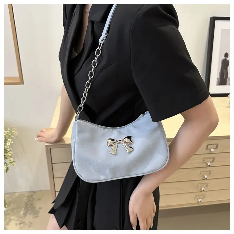 Silver Chain Bow Shoulder Bag for Women — feature 30