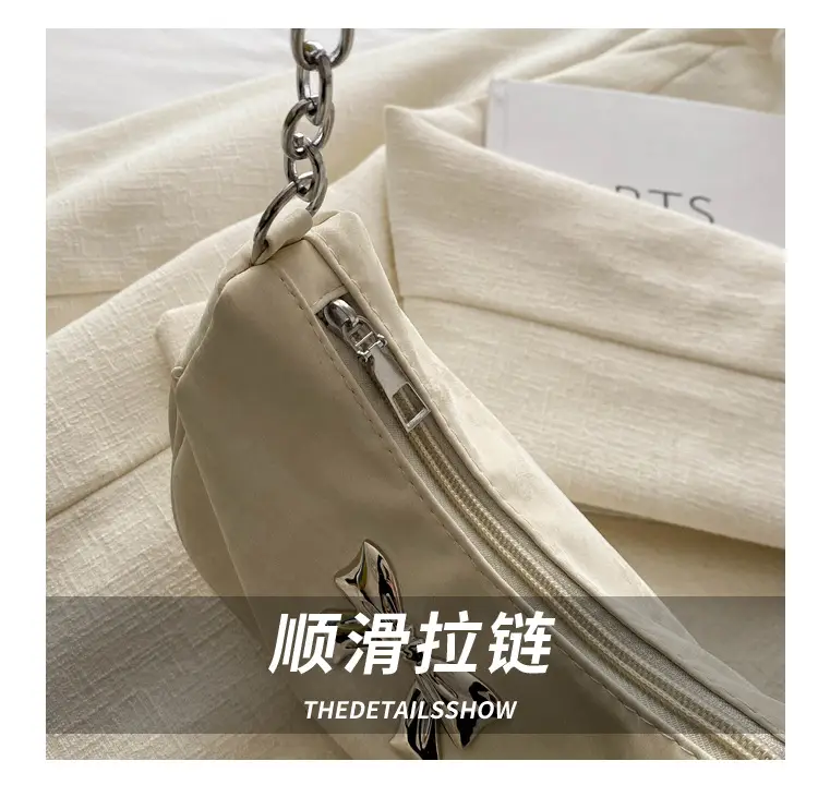 Silver Chain Bow Shoulder Bag for Women — feature 6