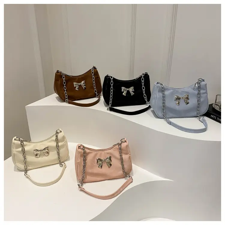 Silver Chain Bow Shoulder Bag for Women — feature 9