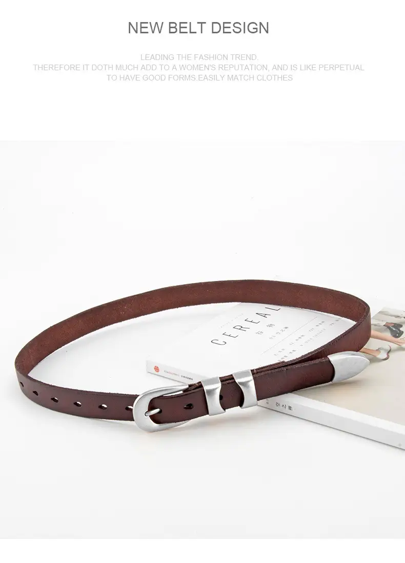New Retro Belt Women's Top Layer Cowhide Fashion All-match Decorative Jeans Skirt American Belt Women's Cross-border — feature 11