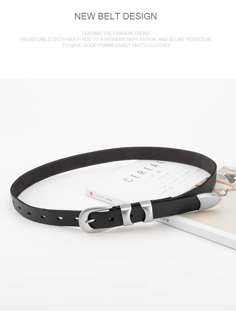 New Retro Belt Women's Top Layer Cowhide Fashion All-match Decorative Jeans Skirt American Belt Women's Cross-border — feature 12