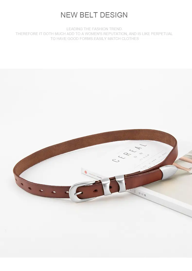 New Retro Belt Women's Top Layer Cowhide Fashion All-match Decorative Jeans Skirt American Belt Women's Cross-border — feature 13