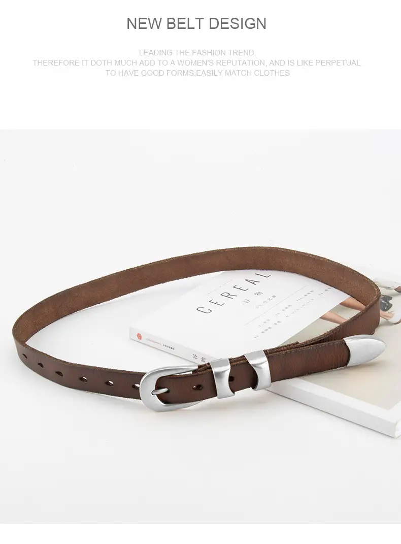 New Retro Belt Women's Top Layer Cowhide Fashion All-match Decorative Jeans Skirt American Belt Women's Cross-border — feature 14