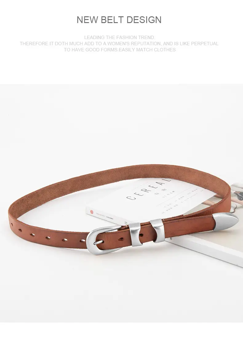 New Retro Belt Women's Top Layer Cowhide Fashion All-match Decorative Jeans Skirt American Belt Women's Cross-border — feature 15