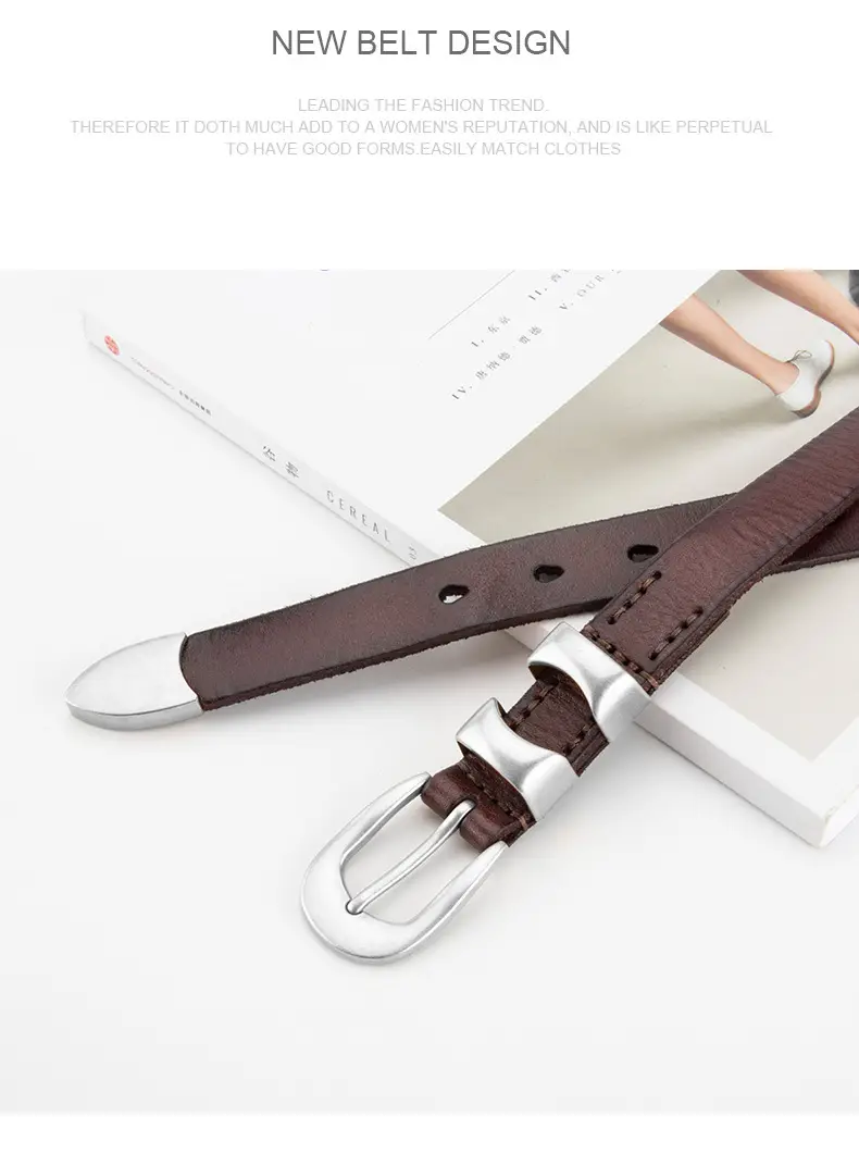 New Retro Belt Women's Top Layer Cowhide Fashion All-match Decorative Jeans Skirt American Belt Women's Cross-border — feature 16