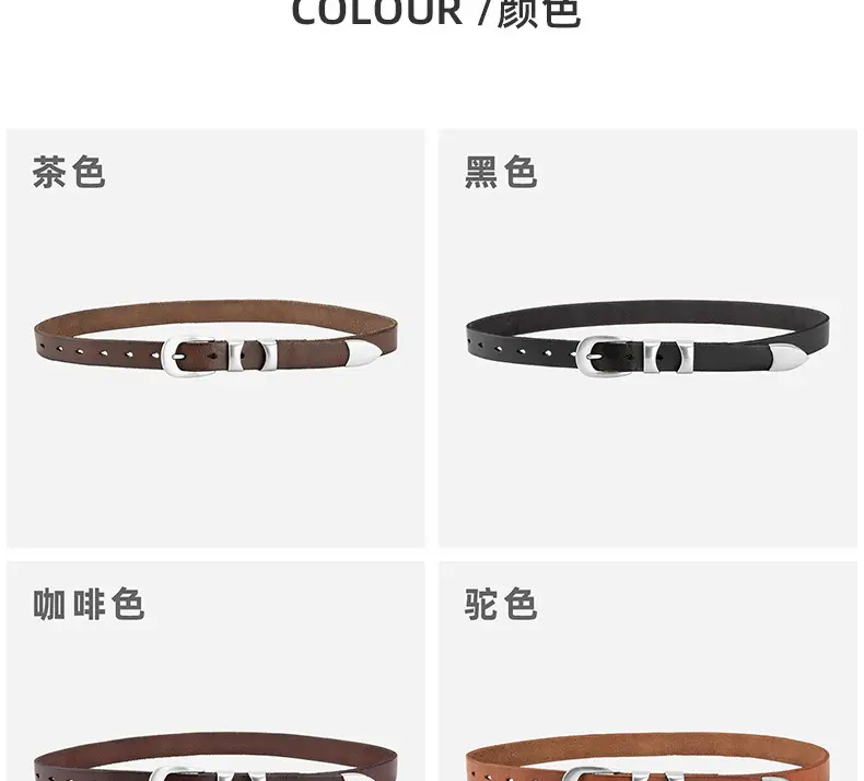 New Retro Belt Women's Top Layer Cowhide Fashion All-match Decorative Jeans Skirt American Belt Women's Cross-border — feature 8