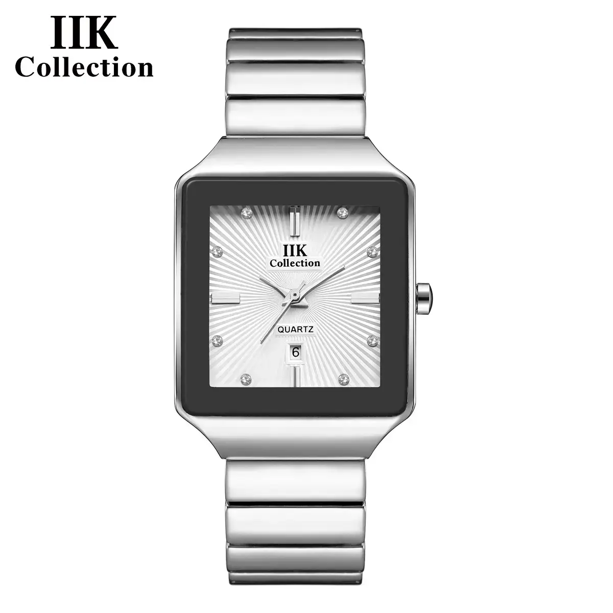 Classic Square Watch for Men with Gold Black Band - Image 5
