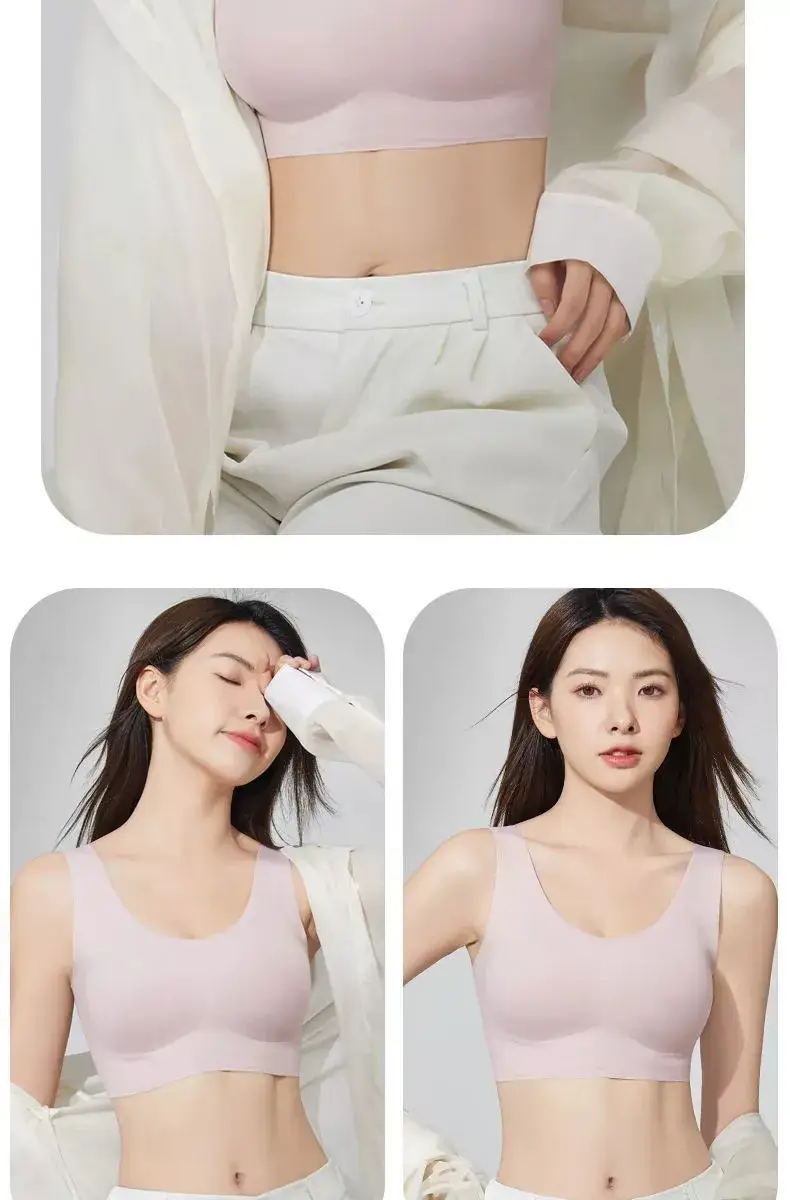 Beige Seamless Fixed Cup Bra for Large Busts — feature 14