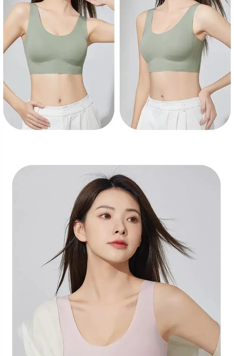 Beige Seamless Fixed Cup Bra for Large Busts — feature 18